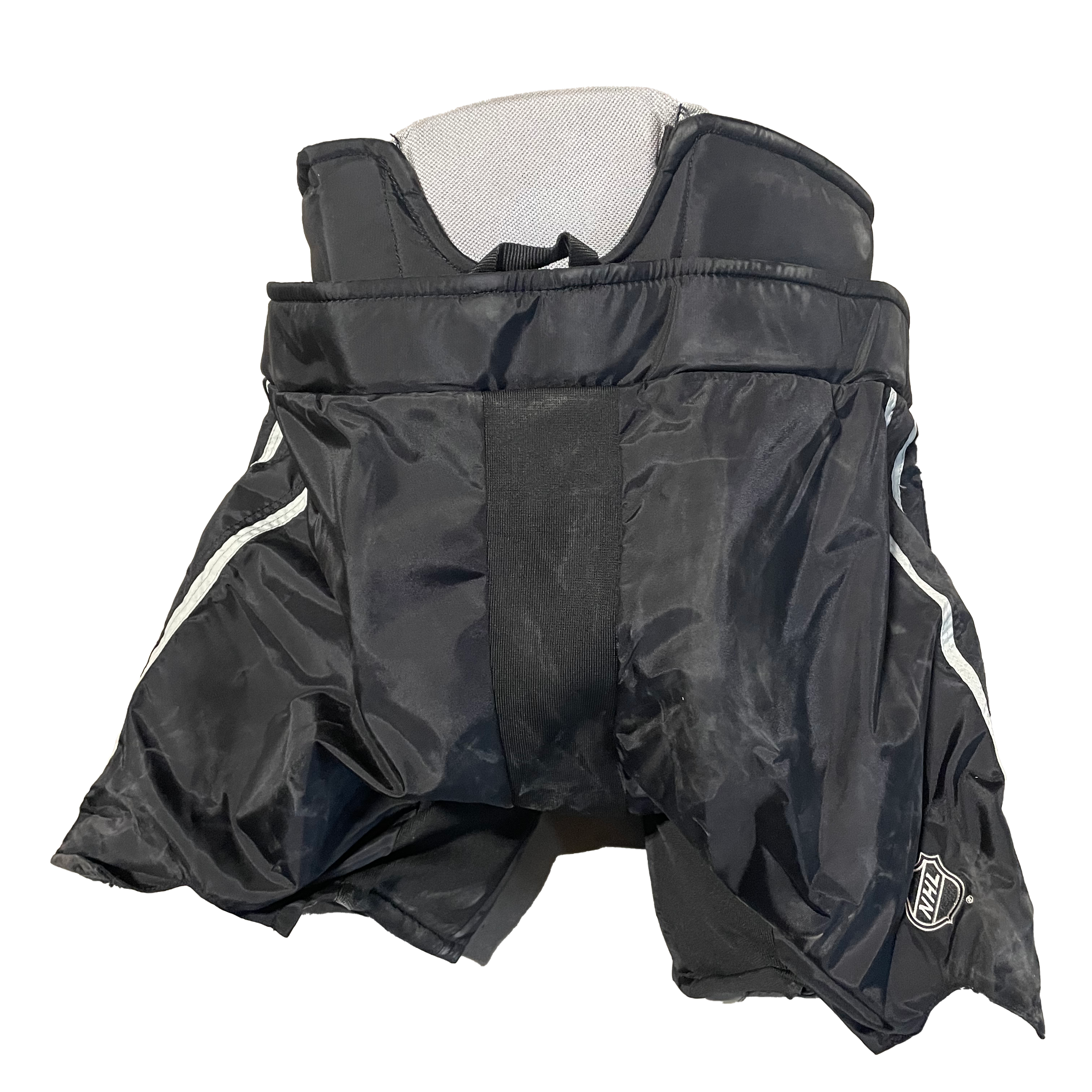 CCM HPG14A - Pantalon de gardien de but NHL Pro Stock d'occasion - Kings de Los Angeles (noir/argent)